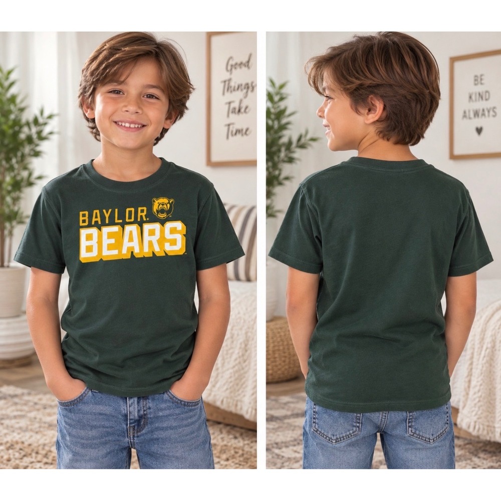 Champion Baylor Bears Kids Graphic T-Shirt Green Size L Large NCAA Collegiate